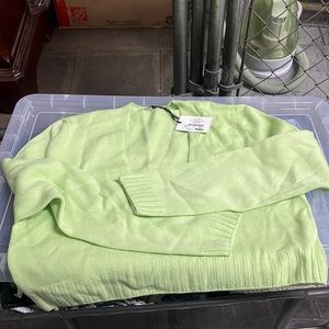 NWT Leset Zoe crop pullover in green